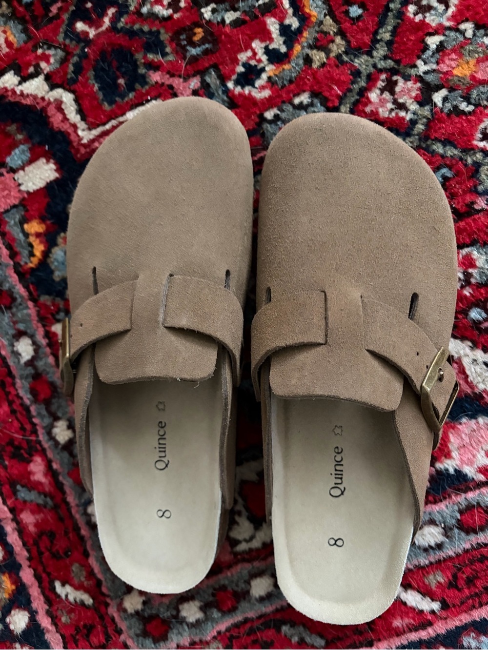 Quince Water Repellent Suede Clog Mule in color "Cafe" size 8 - Picture 2 of 5